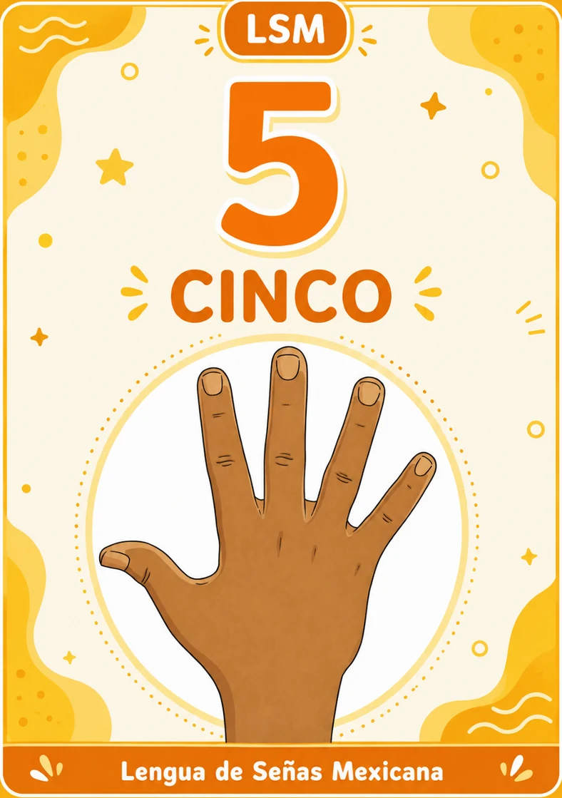 Numeral 5 — Cinco en LSM