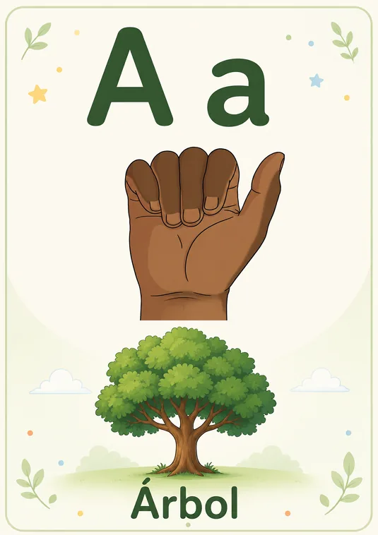 Alfabeto de pared en LSM — A — Árbol